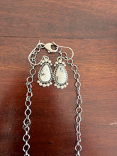 Load image into Gallery viewer, White Buffalo Lariat Necklace with Earrings
