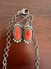 Load image into Gallery viewer, Red Spiny Lariat Set with Earrings
