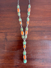 Load image into Gallery viewer, Turquoise and Spiny Lariat Set
