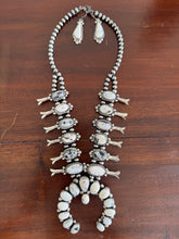 Load image into Gallery viewer, White Buffalo Squash Blossom with Earrings
