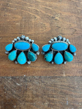 Load image into Gallery viewer, Turquoise Half Cluster Earrings
