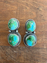 Load image into Gallery viewer, Two Stone Sonoran Turquoise Earrings
