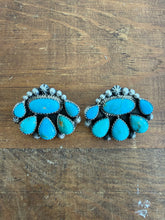 Load image into Gallery viewer, Turquoise Half Cluster Earrings
