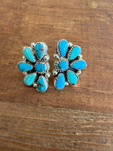 Load image into Gallery viewer, Kingman Turquoise Half Cluster Earrings
