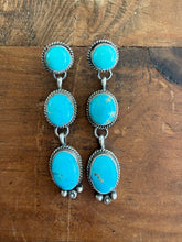 Load image into Gallery viewer, 3 Stone Turquoise Earrings
