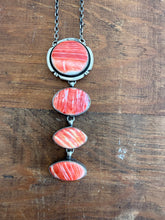 Load image into Gallery viewer, Red Spiny 4 Stone Lariat
