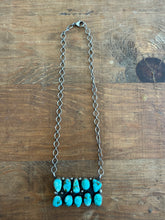 Load image into Gallery viewer, Turquoise Cluster Bar Necklace
