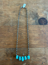 Load image into Gallery viewer, Carico Lake, #8 Turquoise, Royston 5 Stone Bar Necklace
