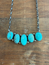 Load image into Gallery viewer, Carico Lake, #8 Turquoise, Royston 5 Stone Bar Necklace
