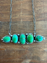 Load image into Gallery viewer, Green 5 Stone Necklace
