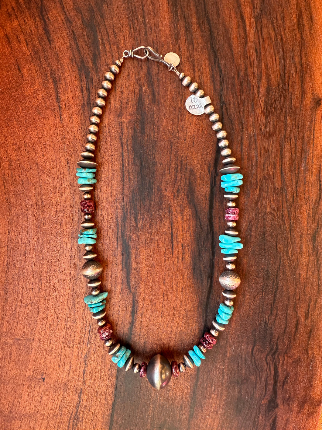 Purple Spiny and Turquoise Necklace